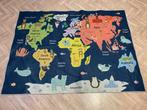 Vloerkleed (antislip) wereldkaart (120x160cm), 100 tot 150 cm, Blauw, Ophalen of Verzenden, Zo goed als nieuw