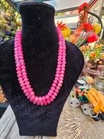 Roze  ruby Edelsteen Ketting, Ophalen of Verzenden, Zo goed als nieuw, Steen of Mineraal, Roze