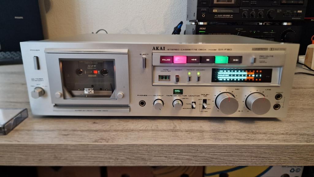 Zeer nette Akai GX-F80, Nieuwe snaren en idler wheel., Ophalen, Enkel, Akai, Tiptoetsen