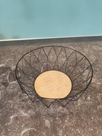 Moderne fruitschaal met houten bodem, Ophalen, Schaal, Rond, Zo goed als nieuw