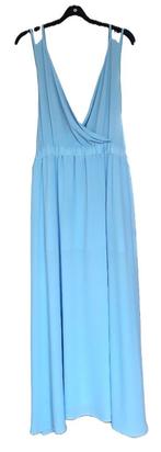 Aparte zomer jurk met split en blote rug - mt 50 - Nieuw, Ophalen of Verzenden, Nieuw, Blauw, Jurk