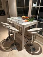 Tafel bartafel met 4 barkrukken, Ophalen of Verzenden