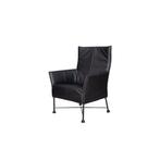Originele zwart leren Montis Charly fauteuils (2 stuks), Huis en Inrichting, Ophalen, 75 tot 100 cm, Zo goed als nieuw, Metaal