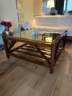 Houten koffietafel, Ophalen, 100 tot 150 cm, Glas, 75 cm of meer