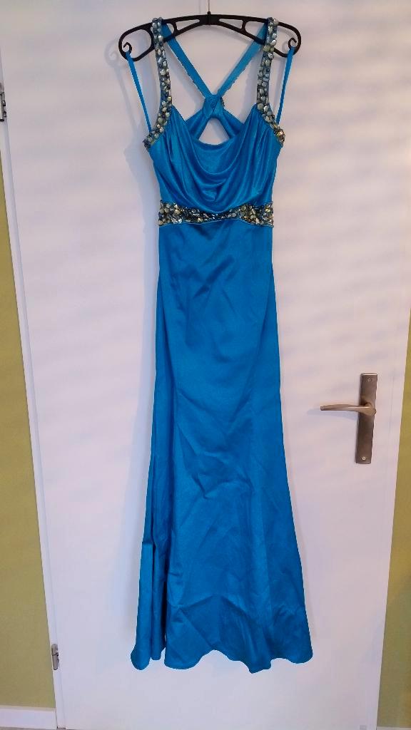 Avondjurk Jane Norman open rug (maat S), Kleding | Dames, Gelegenheidskleding, Zo goed als nieuw, Galajurk, Maat 36 (S), Blauw