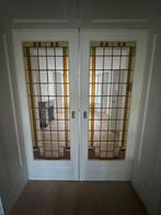 Originele jaren ’30 glas-in-lood deuren, €950 vraagprijs, Doe-het-zelf en Verbouw, Deuren en Horren, Ophalen, Gebruikt, 80 tot 100 cm
