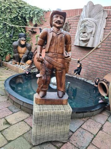 MASSIEF HOUTEN COWBOY HOOGTE 100 CM VOOR MANCAVE COUNTRY BAR beschikbaar voor biedingen