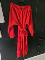 Mooie rode crêpe jurk ladress la dress l xl, Verzenden, Maat 42/44 (L), Zo goed als nieuw, Knielengte