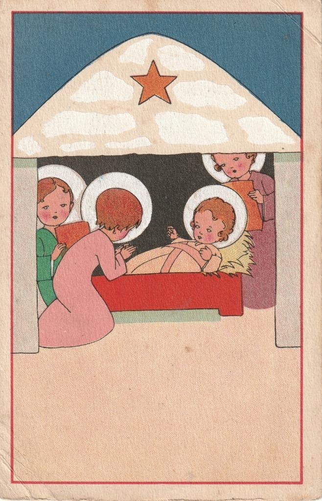 KERST KERSTSTAL JAREN 50 ZEER MOOIE KAART KJ521, Verzamelen, Ansichtkaarten | Themakaarten, Ongelopen, 1940 tot 1960, Overige thema's