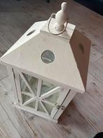 Vintage Houten Lantaarn met Glas voor Kaarsen, Antiek en Kunst, Ophalen of Verzenden, Overige materialen