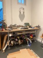 Grote werktafel (230x90cm) met kokers, Doe-het-zelf en Verbouw, Tekentafels, Ophalen of Verzenden, Gebruikt