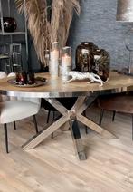 Ovale eettafel visgraat Dubbelman Design 180cm, Ophalen, Zo goed als nieuw, Ovaal, 150 tot 200 cm