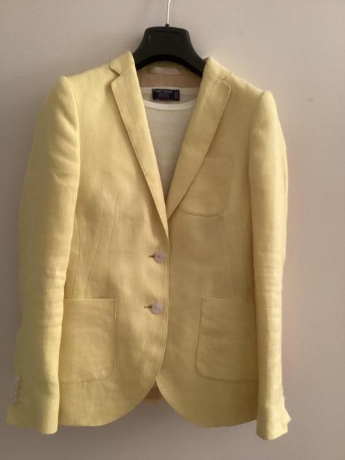 GANT- 100 % linnen slim fit damesblazer - citroengeel- XS/34, Kleding | Dames, Jassen | Zomer, Gedragen, Maat 34 (XS) of kleiner
