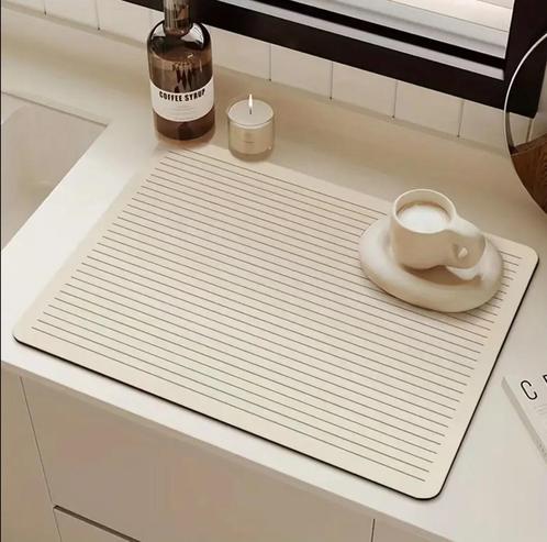 Japandi Afdruipmat beige 30x40 cm - anti slip (NIEUW), Huis en Inrichting, Keuken | Keukenbenodigdheden, Nieuw, Verzenden