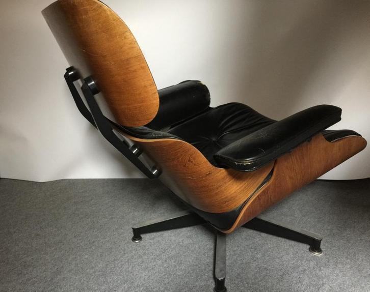 Eames Lounge Chair 1971 - origineel Herman Miller VINTAGE, Huis en Inrichting, Fauteuils, Gebruikt, Hout, Leer, Metaal, Ophalen of Verzenden