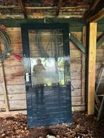 Hardhouten keukendeur met dubbel glas, Doe-het-zelf en Verbouw, Deuren en Horren, Ophalen, Gebruikt, 80 tot 100 cm, Buitendeur