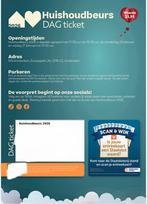 2 tickets huishoudbeurs 22 februari + shopper, Tickets en Kaartjes, Twee personen