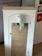 Witte houten kast met spiegeldeur, Ophalen, Overige materialen, Gebruikt, Met plank(en)