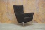 ZGANieuw donkerbruine leren Label Foxx design fauteuil, Huis en Inrichting, Fauteuils, Label, Design, 75 tot 100 cm, Ophalen of Verzenden