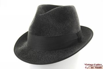 Vintage Gleufhoed Super Silki gemengd grijs wolvilt 56 beschikbaar voor biedingen