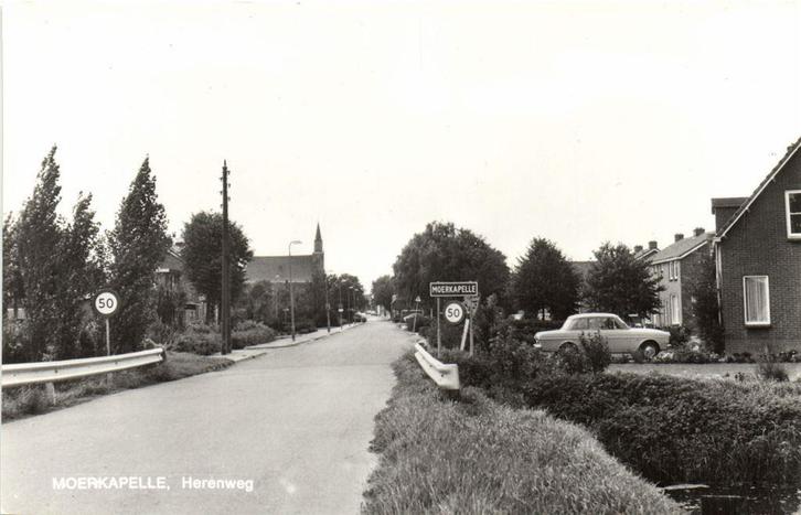 Moerkapelle, Herenweg - auto - ongelopen, Verzamelen, Ansichtkaarten | Nederland, Ongelopen, Noord-Brabant, Voor 1920, Ophalen of Verzenden