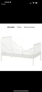 IKEA Minnen Meegroeibed - Wit Metaal, Huis en Inrichting, Ophalen, Verstelbaar, 90 cm, Eenpersoons