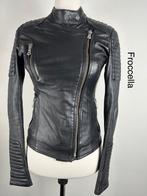 Froccella Donna Leren Jas  (mt: 38) 28,7/9407, Maat 38/40 (M), Froccella Donna, Zwart, Ophalen of Verzenden