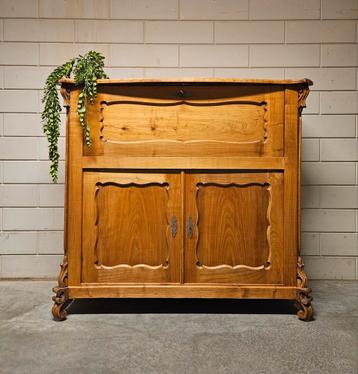 Antieke brocante grenen Biedermeier dressoir bureau vintage beschikbaar voor biedingen