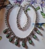 Zware zilveren ketting met mooie Jade hangers, Antiek en Kunst, Ophalen of Verzenden