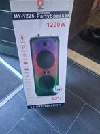 NIEUW PARTY SPEAKER 1200 WATT, Audio, Tv en Foto, Karaoke-apparatuur, Ophalen of Verzenden, Nieuw, Complete set