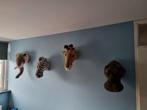 4x Dierenkop XL Giraffe, Olifant, Zebra en Nijlpaard, Ophalen, Zo goed als nieuw, Wanddecoratie