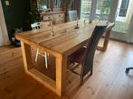 Grenen eettafel 220 x 100, Ophalen of Verzenden, Zo goed als nieuw, 6 tot 8 stoelen