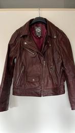 Donker rood leren bikerjasje van Lee Cooper maat M, Ophalen of Verzenden, Zo goed als nieuw, Maat 38/40 (M), Rood