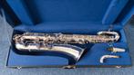 Vintage verzilverde F. Besson Baritonsax, Muziek en Instrumenten, Blaasinstrumenten | Saxofoons, Ophalen, Gebruikt, Bariton, Met koffer