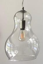 2 glazen hanglampen ‘bel’, Huis en Inrichting, Lampen | Hanglampen, Ophalen, Zo goed als nieuw, Glas, Minder dan 50 cm