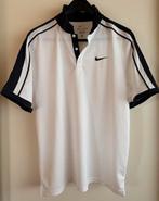 Nike herenpoloshirt korte mouw tennis mt L wit/heel donkerbl, Ophalen of Verzenden, Zo goed als nieuw, Wit