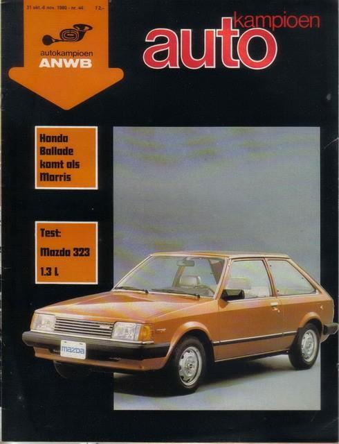 Autokampioen 44 1980 : Mazda 323 1.3 L - Honda Ballade, Boeken, Auto's | Folders en Tijdschriften, Gelezen, Algemeen, Ophalen of Verzenden