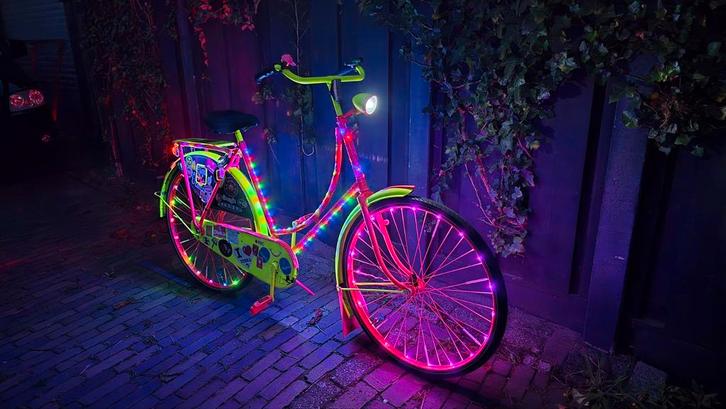 Verlichte fiets Carnaval opticht, Fietsen en Brommers, Fietsen | Dames | Omafietsen, Gebruikt, Ophalen