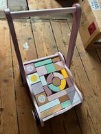 Little dutch loopwagen met houten blokken, Kinderen en Baby's, Speelgoed | Houten speelgoed, Ophalen, Zo goed als nieuw, Duw- of Trekspeelgoed