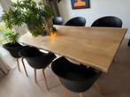 Eikenhouten tafel (220x100) + 6 HAY AAC22 stoelen, Huis en Inrichting, Ophalen, 100 tot 150 cm, Eikenhout, 200 cm of meer