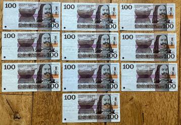 10 x 100 gulden Michiel de Ruyter 1970 (2) beschikbaar voor biedingen