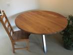Zware, degelijke ronde tafel, Huis en Inrichting, Tafels | Eettafels, Gebruikt, Rond, Vier personen, Ophalen