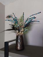 Bloemstuk 70 cm glitter, libelle, paars, groen, stalen pot, Huis en Inrichting, Ophalen, Zo goed als nieuw