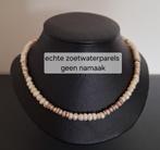 Zoetwaterparel collier – zalm, roze, wit met  zilveren slot, Ophalen of Verzenden, Nieuw, Overige kleuren
