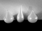 Set 3 vazen wit glans, Ophalen, Wit, Nieuw, Glas