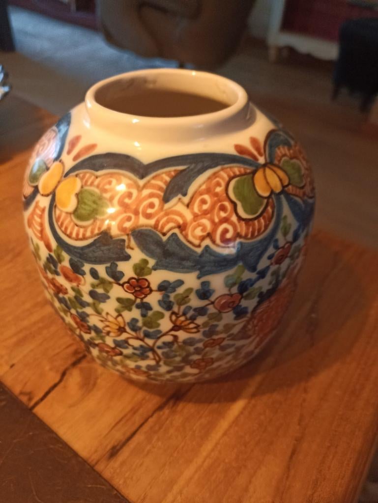Makkum aardewerk vaas en bord, Antiek en Kunst, Ophalen