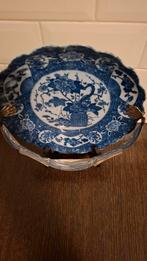 Antiek aardewerk bord met zilveren handvat, Ophalen of Verzenden