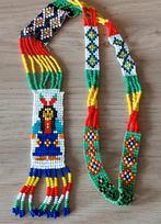 VINTAGE NATIVE AMERICAN GLASKRAALTJES KETTING, Verzenden, Gebruikt, Overige materialen