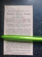 Bidprentje Gennep Heijen Wilhelmus Giesbers 1916 1955 ongeva, Ophalen, Bidprentje
