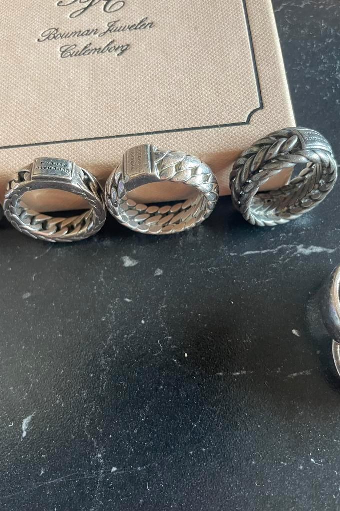 4 hele mooie zilveren ringen, Buddha to Buddha en puzzelring, Sieraden, Tassen en Uiterlijk, Ringen, Zo goed als nieuw, Dame of Heer